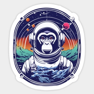 Space Monkey Astronaut Sticker